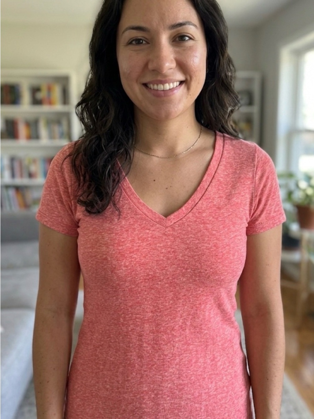 Mossimo Supply Co. Women's Coral Heather V-Neck Tee
